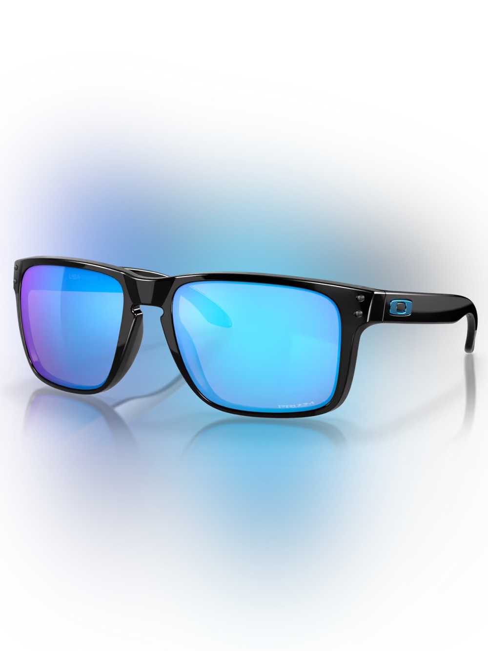 Oakley Holbrook Sunglasses in Gloss Black with Blue Lens